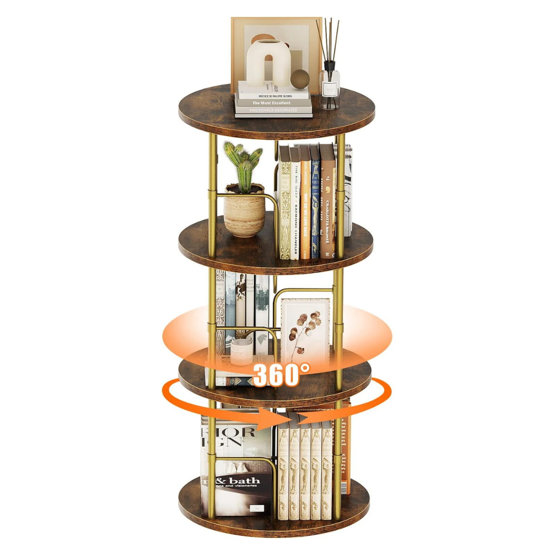 360° Spinning Bookshelf Tower