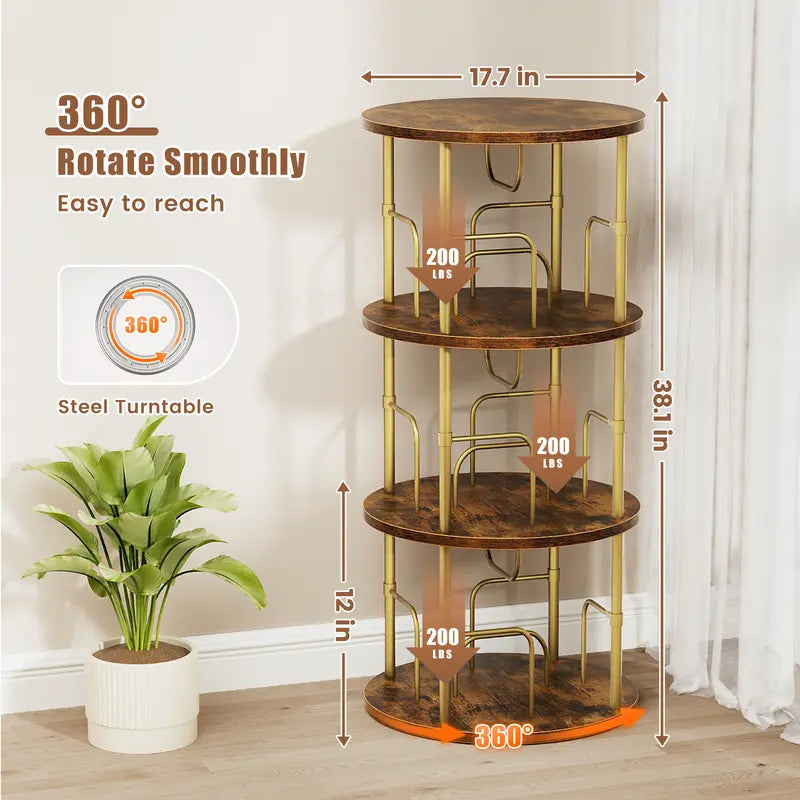 360° Spinning Bookshelf Tower