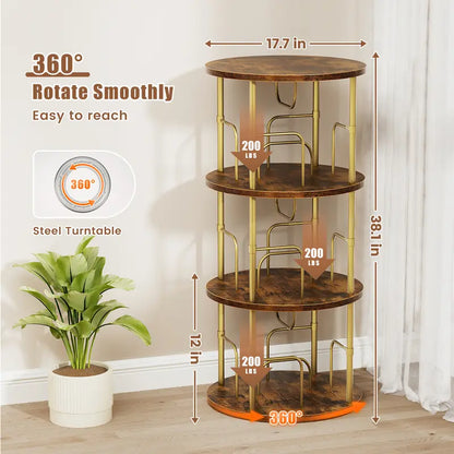 360° Spinning Bookshelf Tower