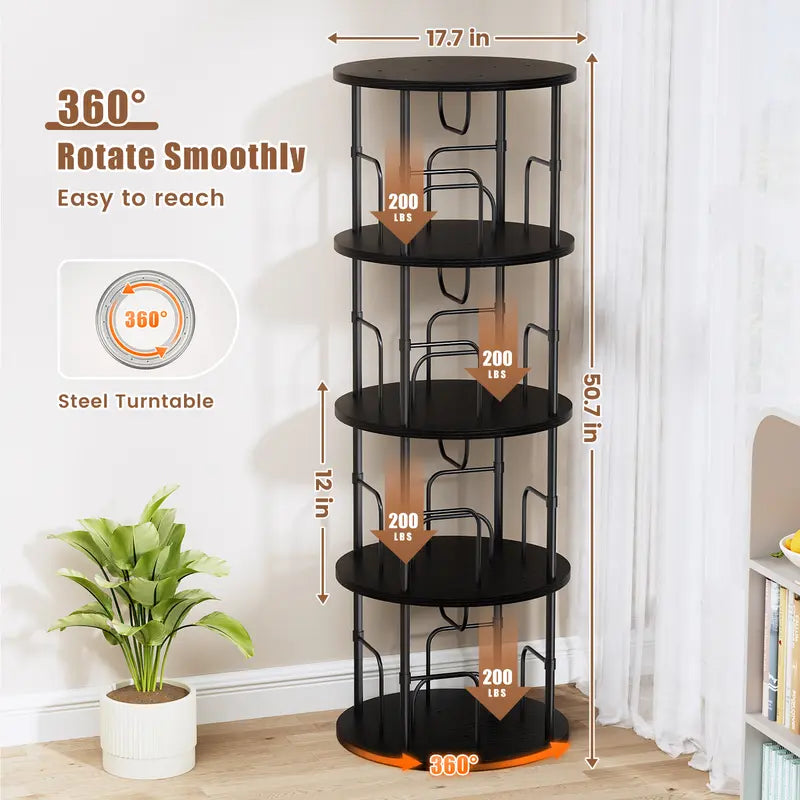 360° Spinning Bookshelf Tower