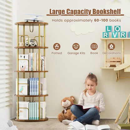 360° Spinning Bookshelf Tower